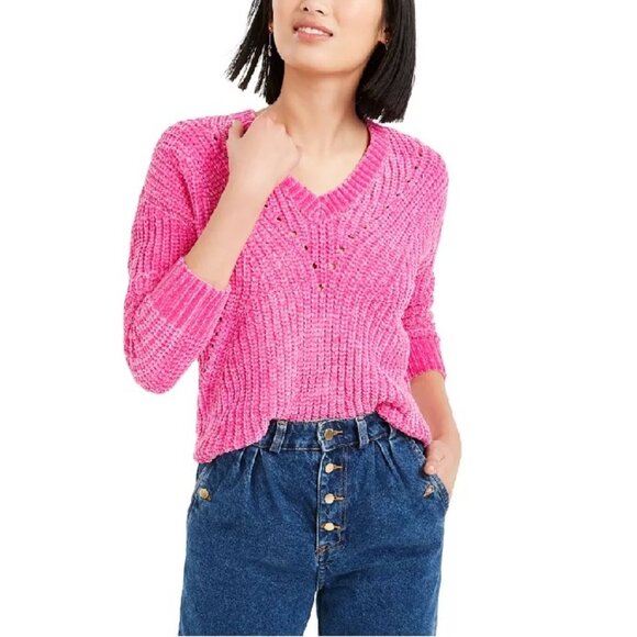 Bar III Chenille V-Neck Sweater - Picture 1 of 2
